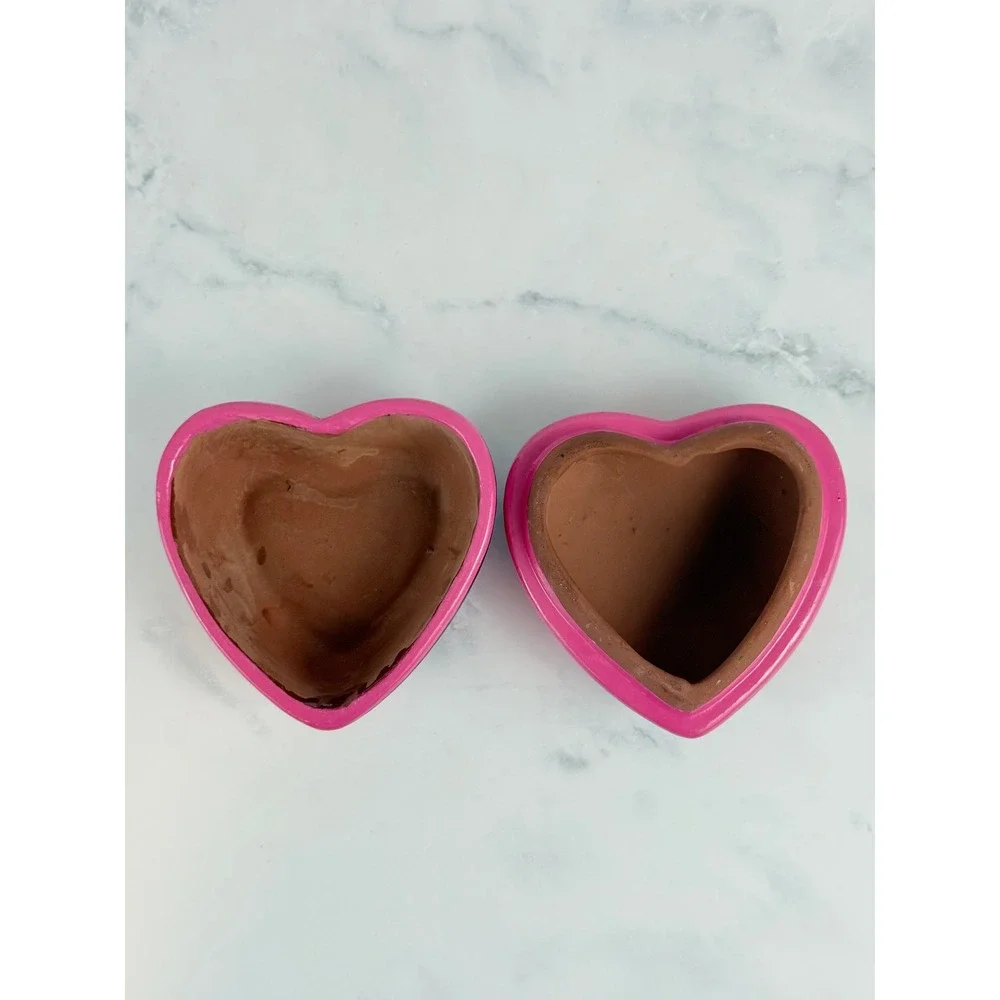Hand Painted Mexican Terracotta Heart Shaped 4